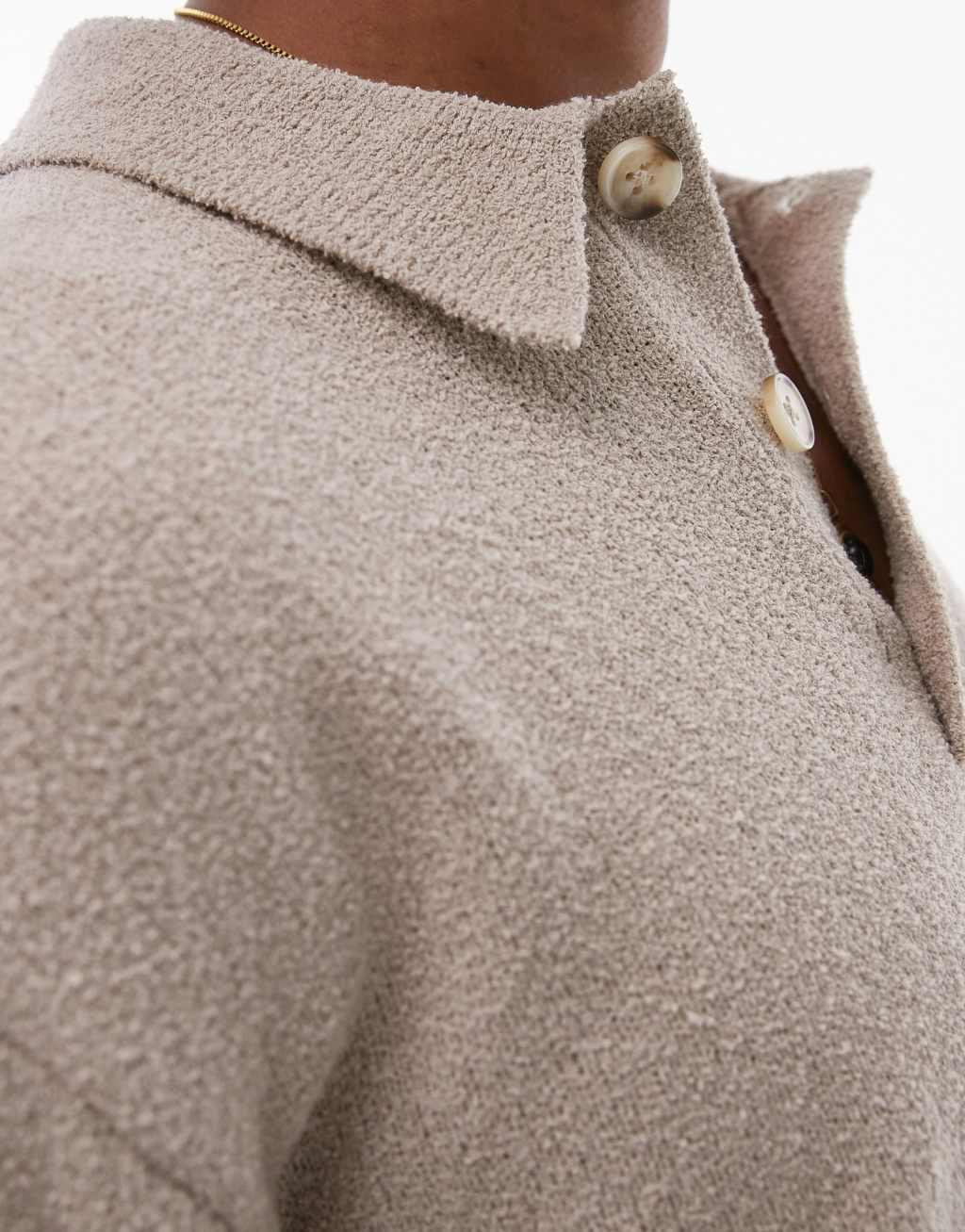 Topman knitted textured polo Product Image