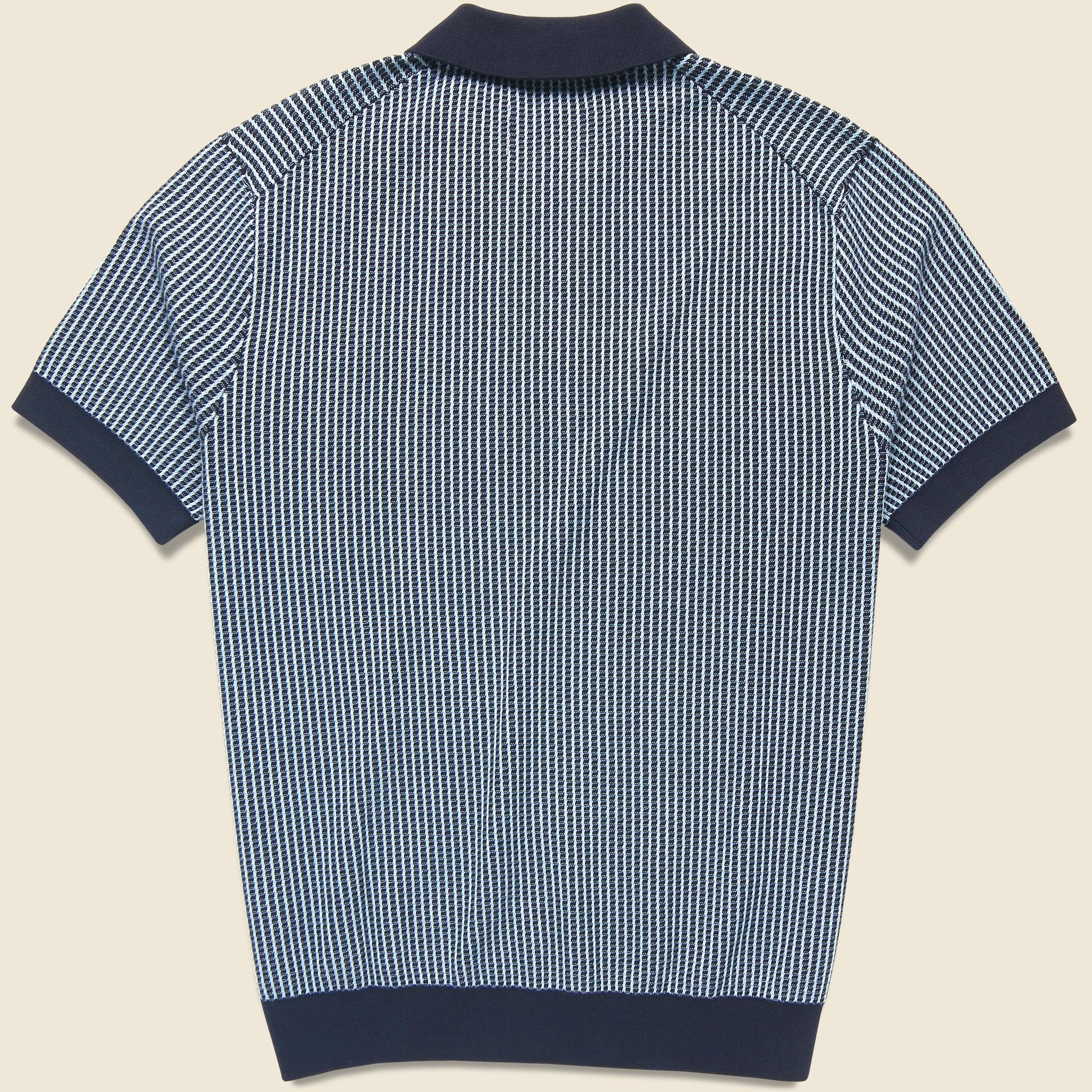 Ladder Stripe Turin Polo - Navy Product Image