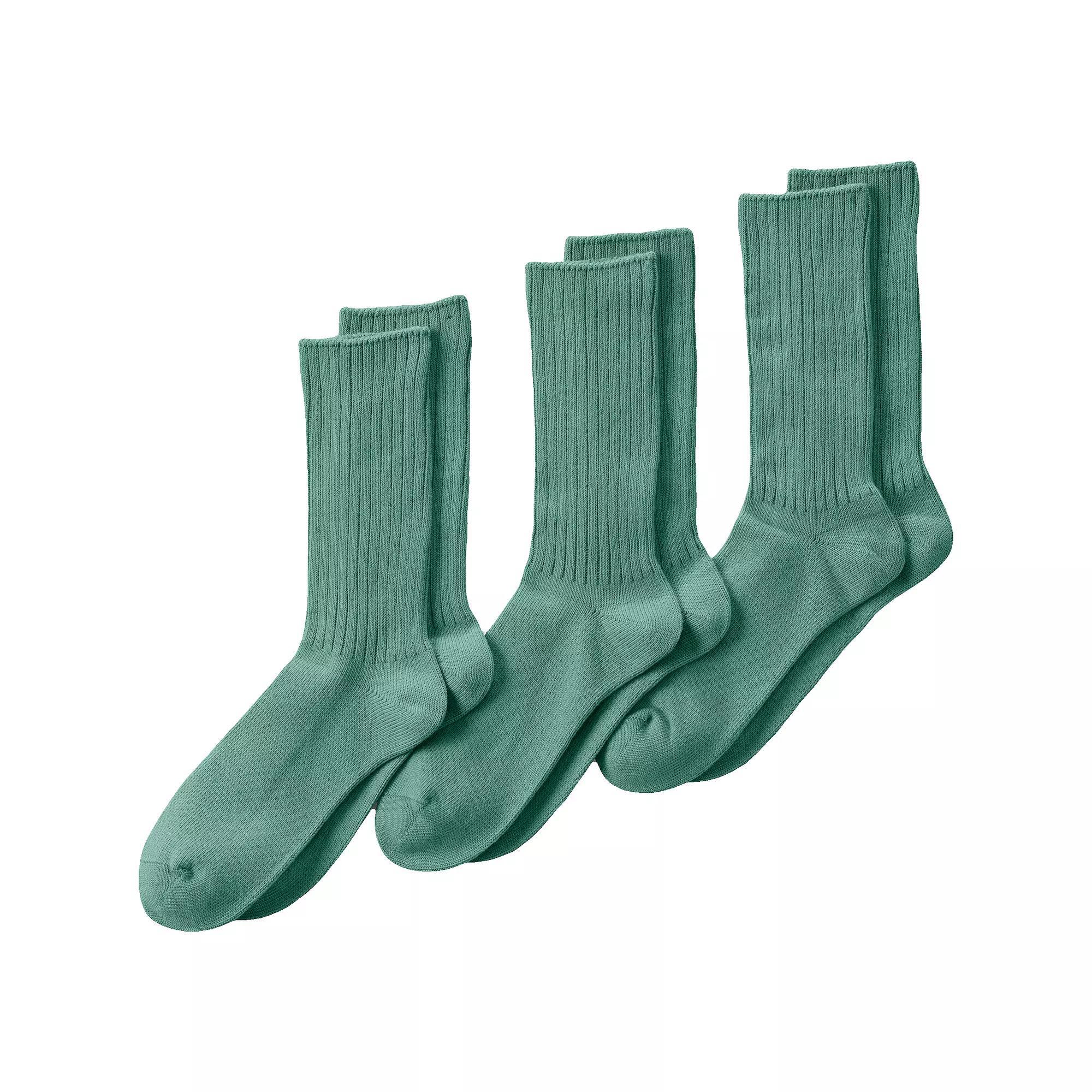 Men's Lands' End Crew Socks 3-Pack, Size: XS, White Product Image