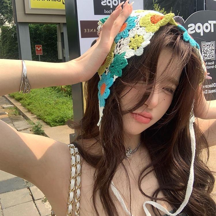 Floral Triangle Crochet Bandana (Various Designs) Product Image