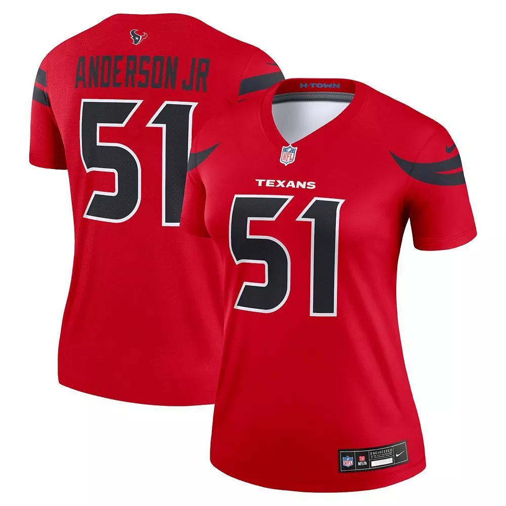 Women's Nike Will Anderson Jr.  Red Houston Texans Alternate Legend Player Performance Top, Size: Large Product Image