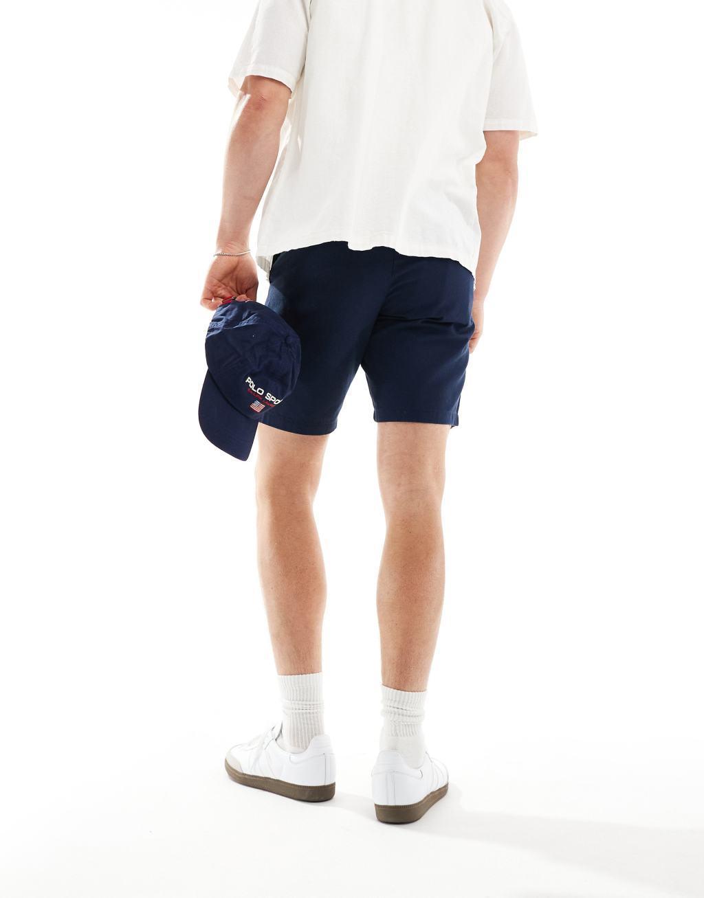 ASOS DESIGN 2 pack slim stretch chino shorts in black and navy save Product Image