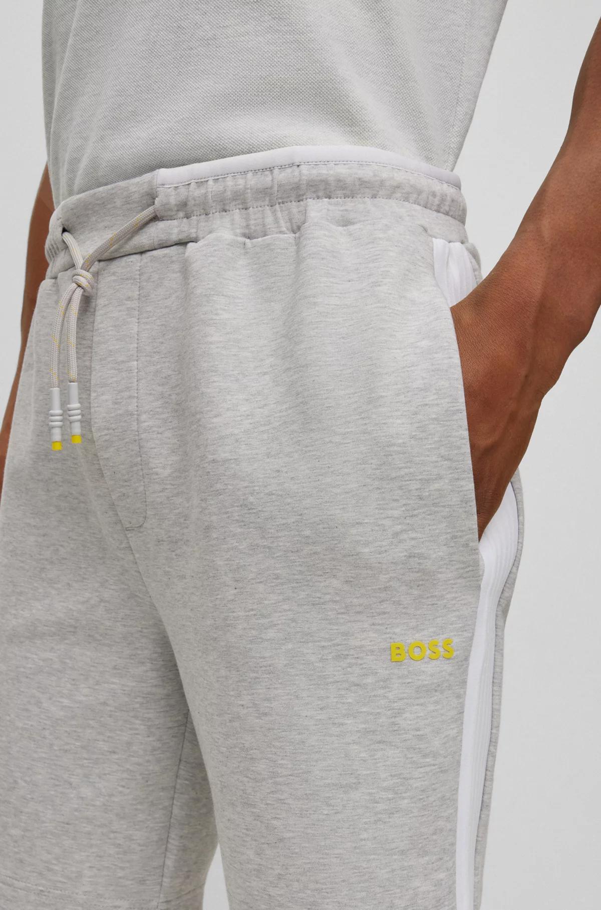 BOSS STRETCH-COTTON-BLEND SHORTS WITH TAPE TRIMS Male Product Image