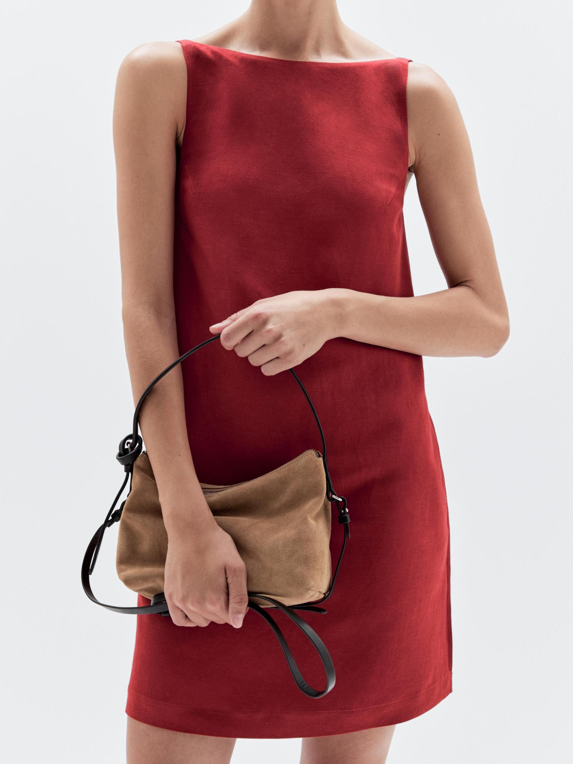 Small split suede leather bag Product Image