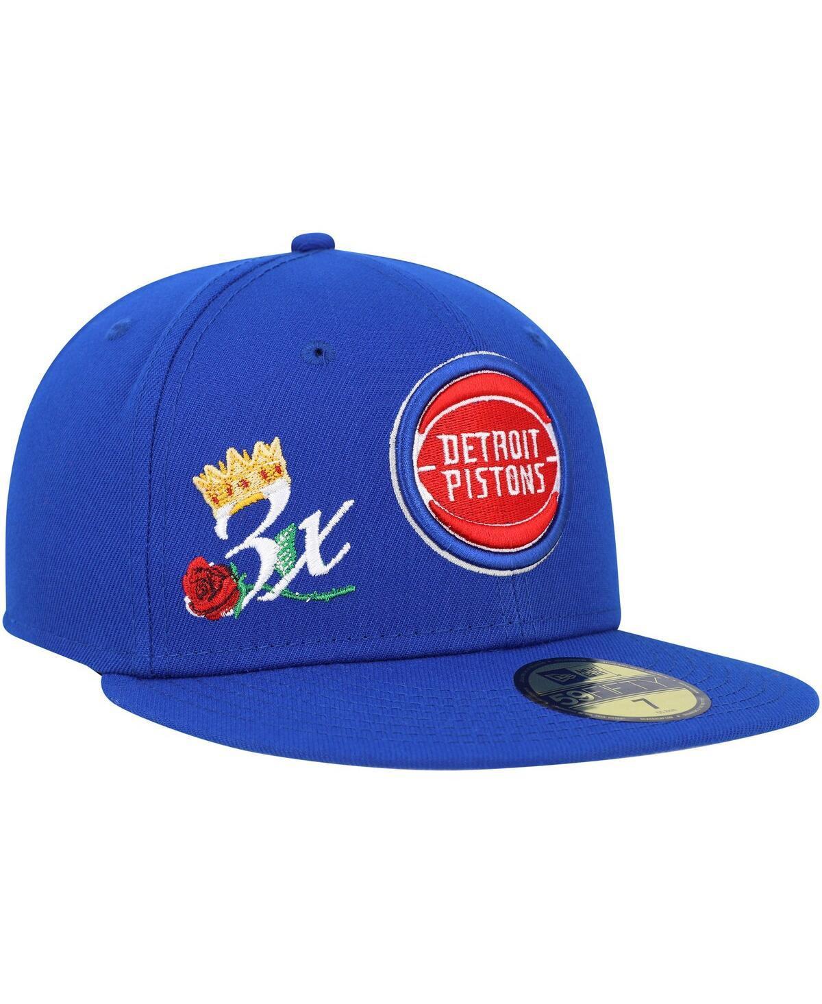 Men's New Era  Blue Detroit Pistons Crown Champs 59FIFTY Fitted Hat, Size: 7 1/4, Pis Blue Product Image