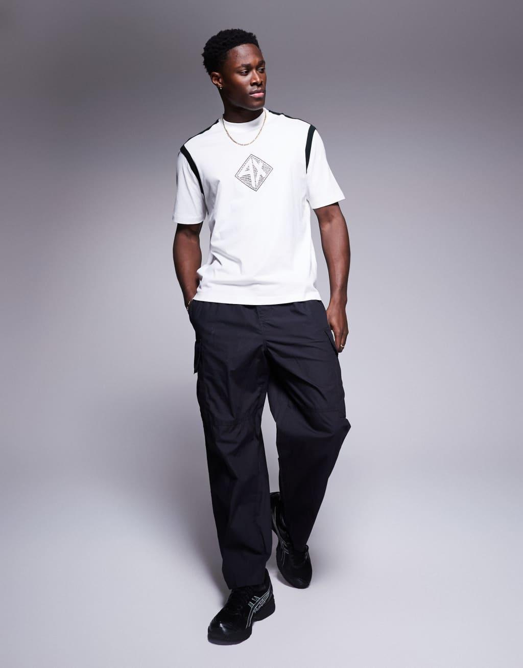 Armani Exchange t-shirt with central logo in white Product Image