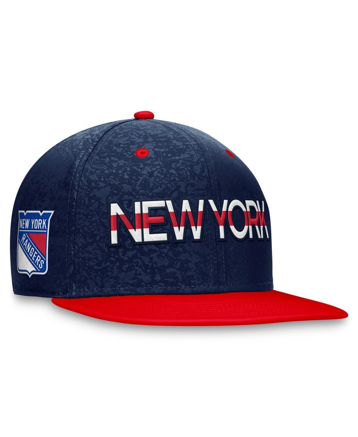 Men's Fanatics Branded  Navy/Red New York Rangers Authentic Pro Rink Two-Tone Snapback Hat, Ran Blue Product Image