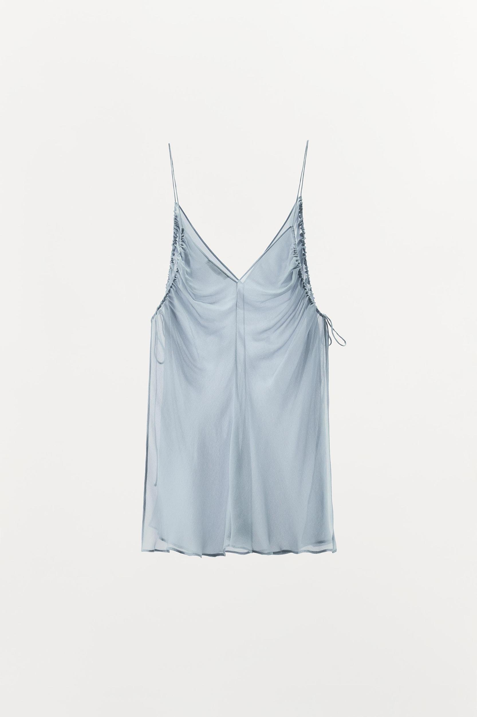 SEMI-SHEER DRAPED TOP Product Image