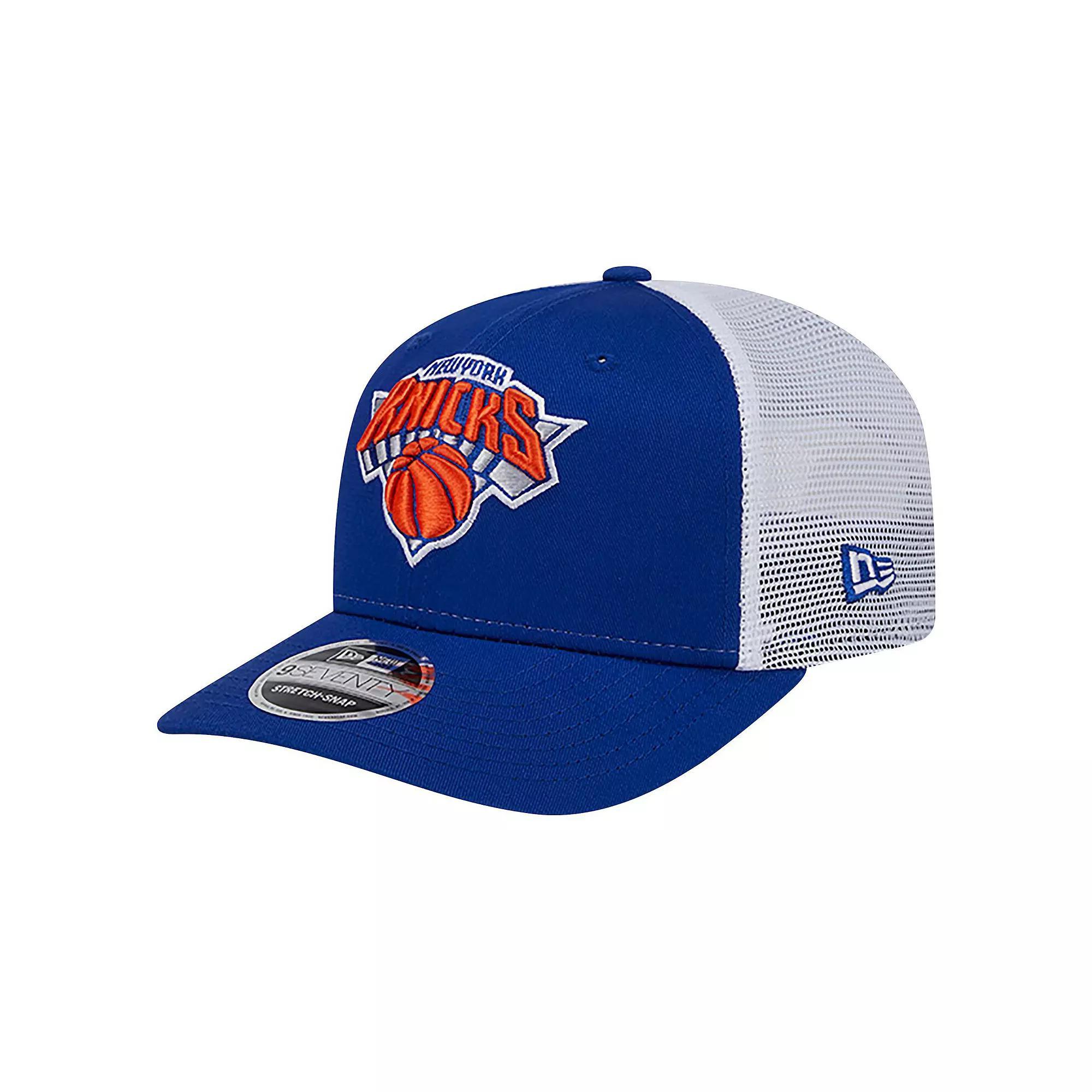 Mens New Era /White New York Knicks Trucker 9SEVENTY COOLERA Stretch-Snap Hat Product Image
