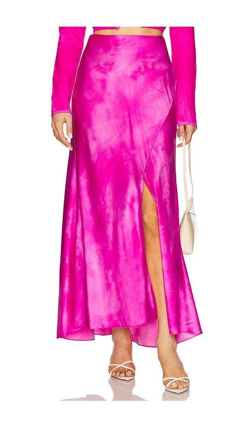 ALEJANDRA ALONSO ROJAS Flared Midi Skirt In Fuschia Shibori Product Image