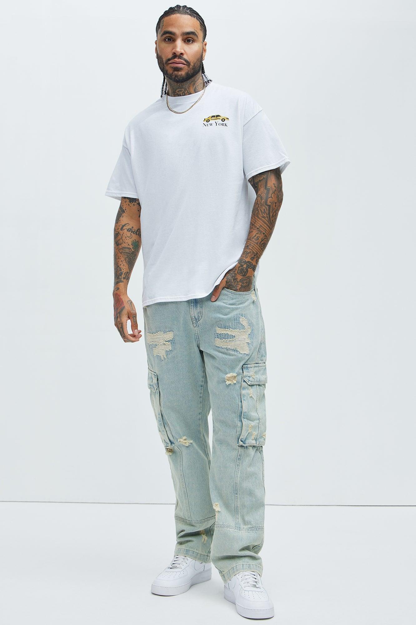 New York Street Painting Short Sleeve Tee - White Product Image
