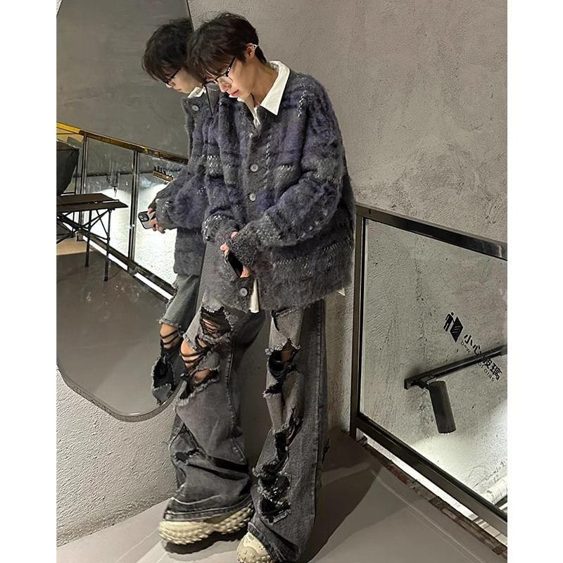 Striped Oversized Cardigan Product Image