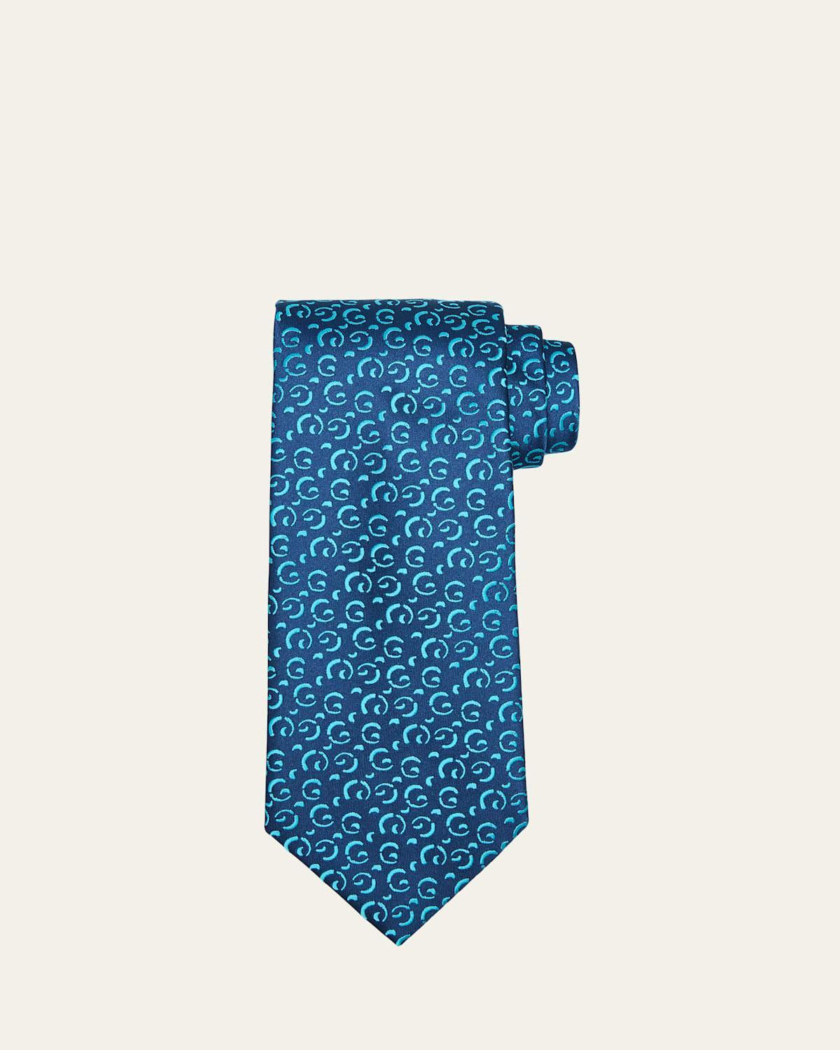 Mens Half Moon Woven Silk Tie Product Image