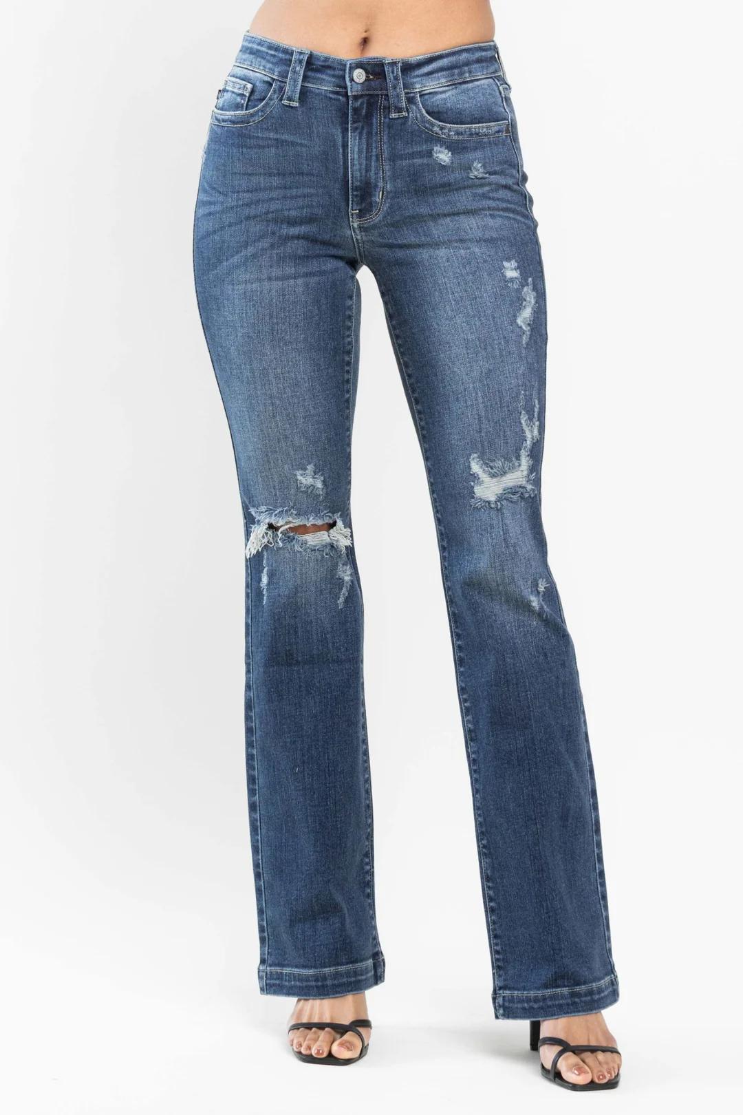Mid Rise Hand Sand & Destroy Bootcut Product Image