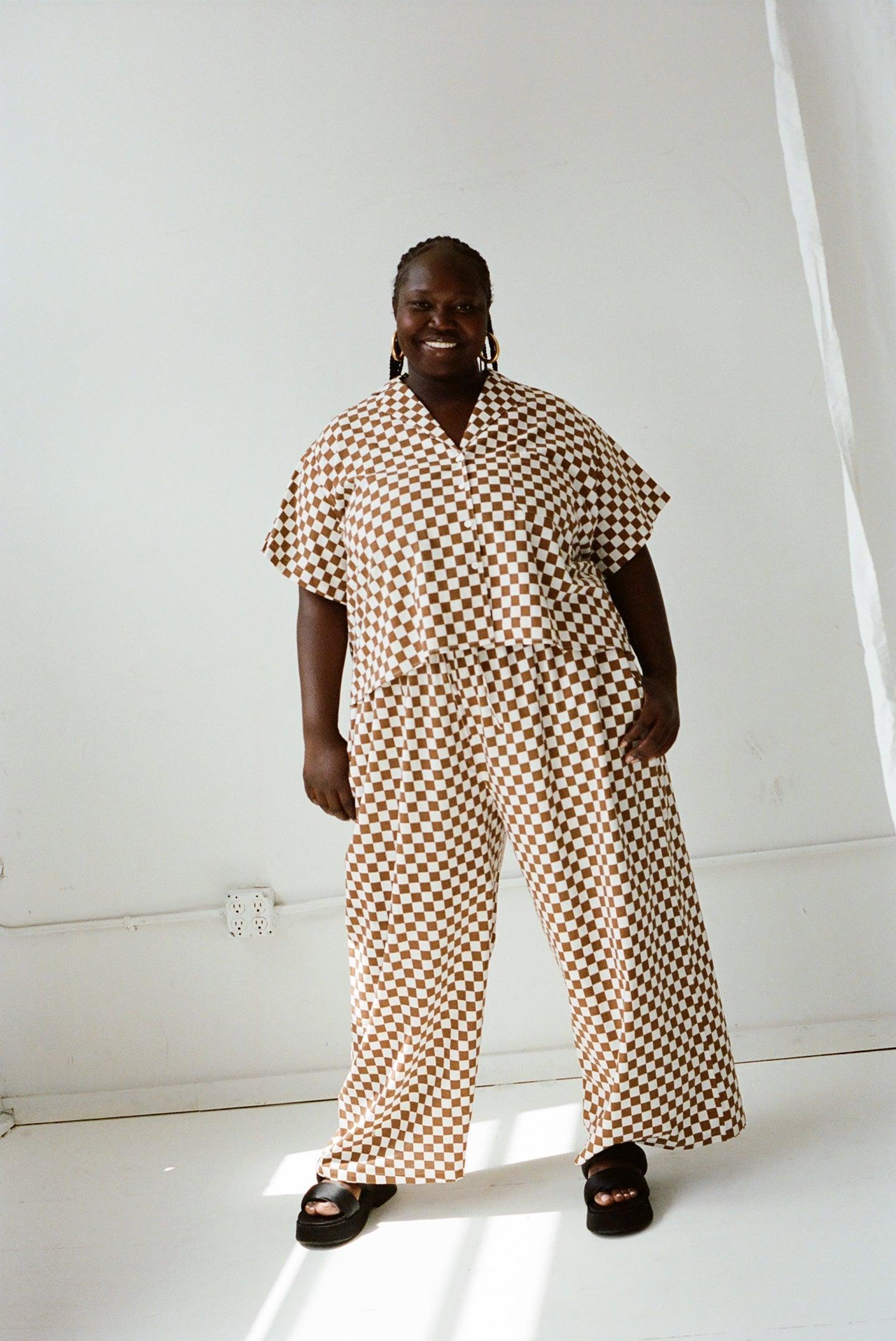 Lounge Pants - Toast Check Product Image