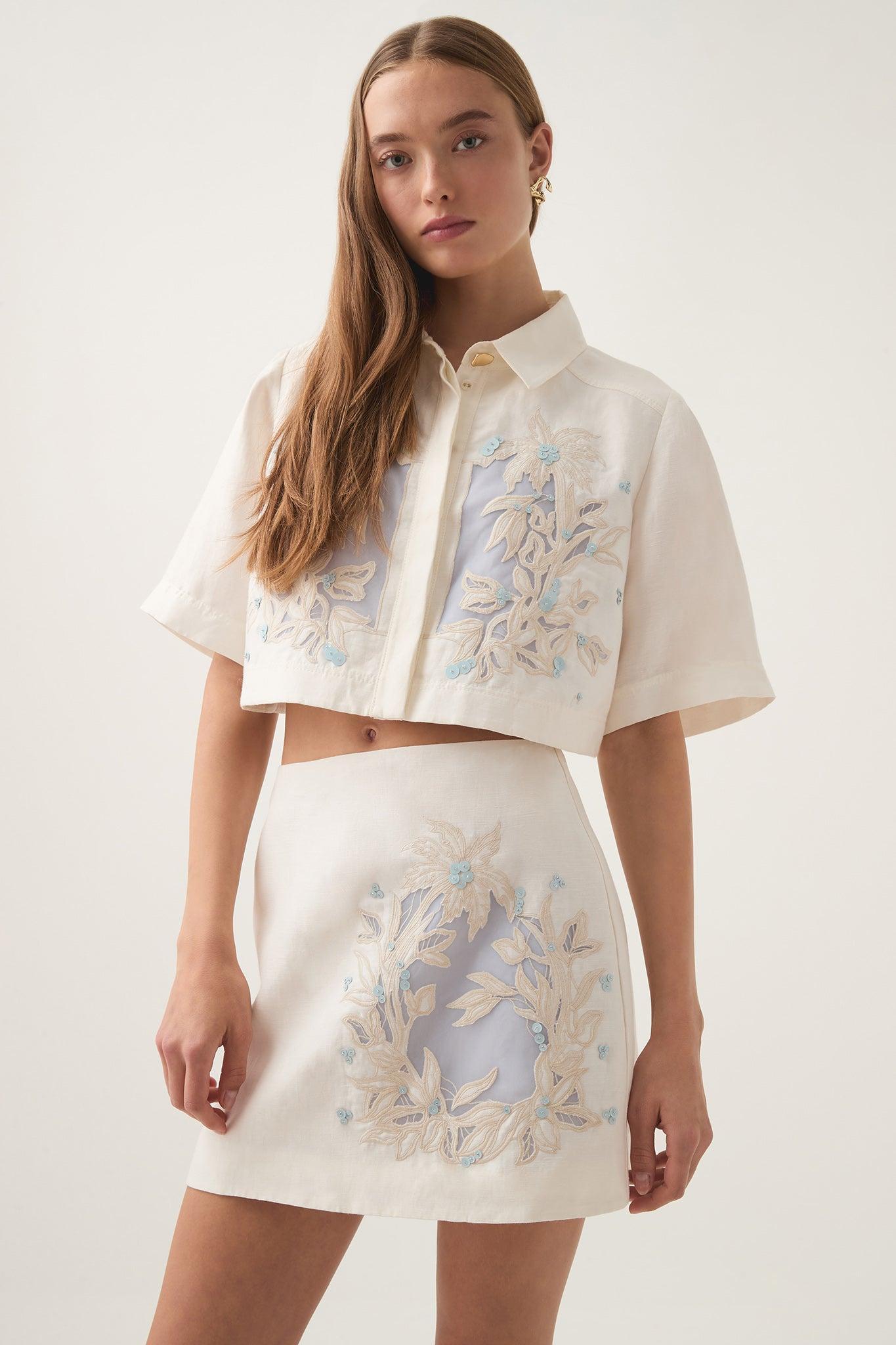 Mirrors Embroidered Mini Skirt Product Image