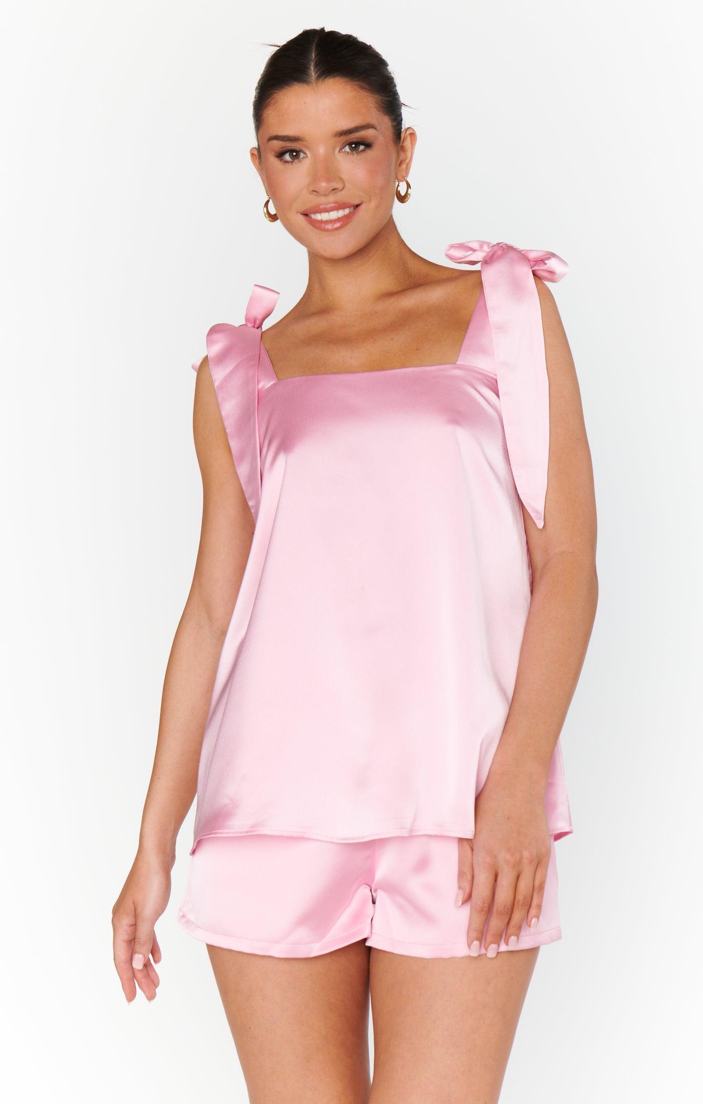 Glam Time Shorts ~ Light Pink Luxe Satin Product Image