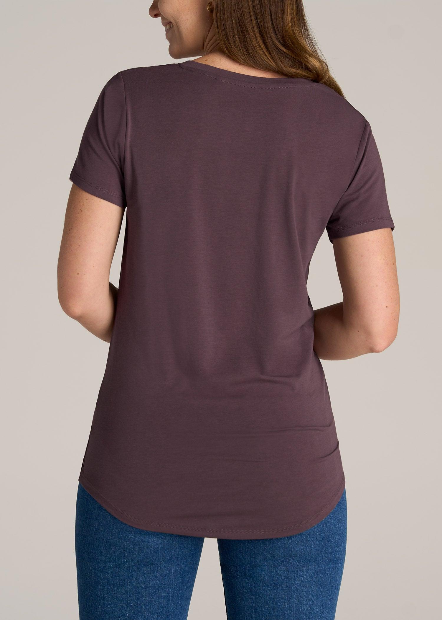 Women's Tall Scoop V-Neck Tee in Merlot Product Image