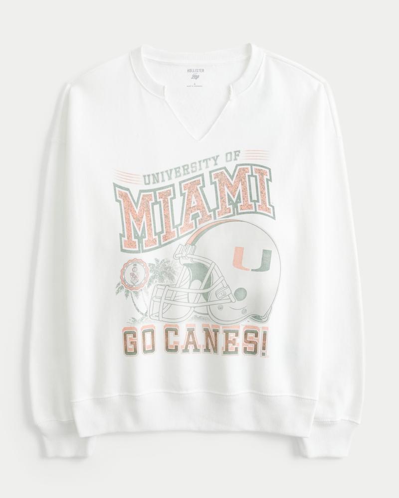 Oversized University of Texas Graphic Notch-Neck Sweatshirt Product Image