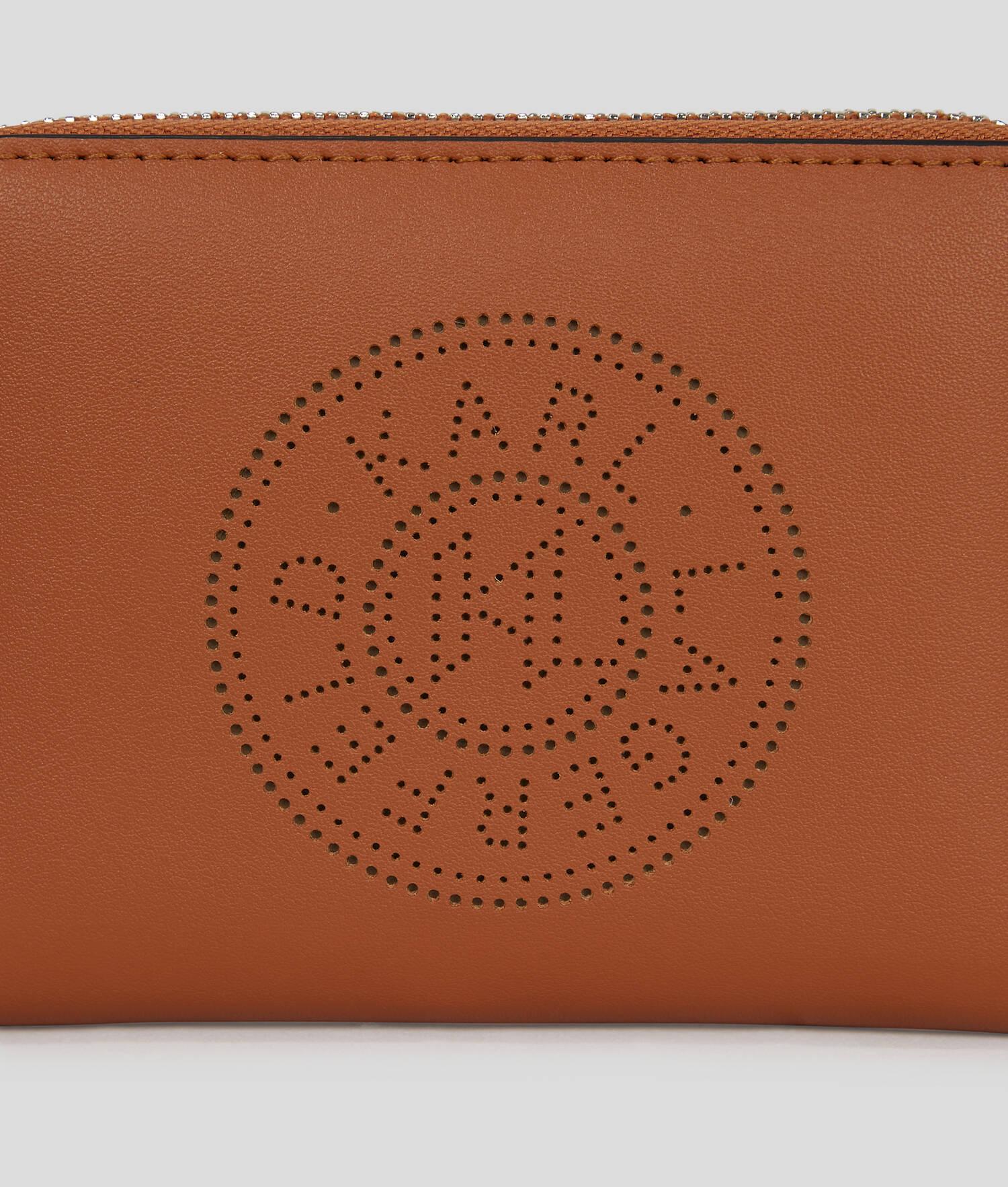 K/CIRCLE PERFORATED SMALL ZIP WALLET  Product Image