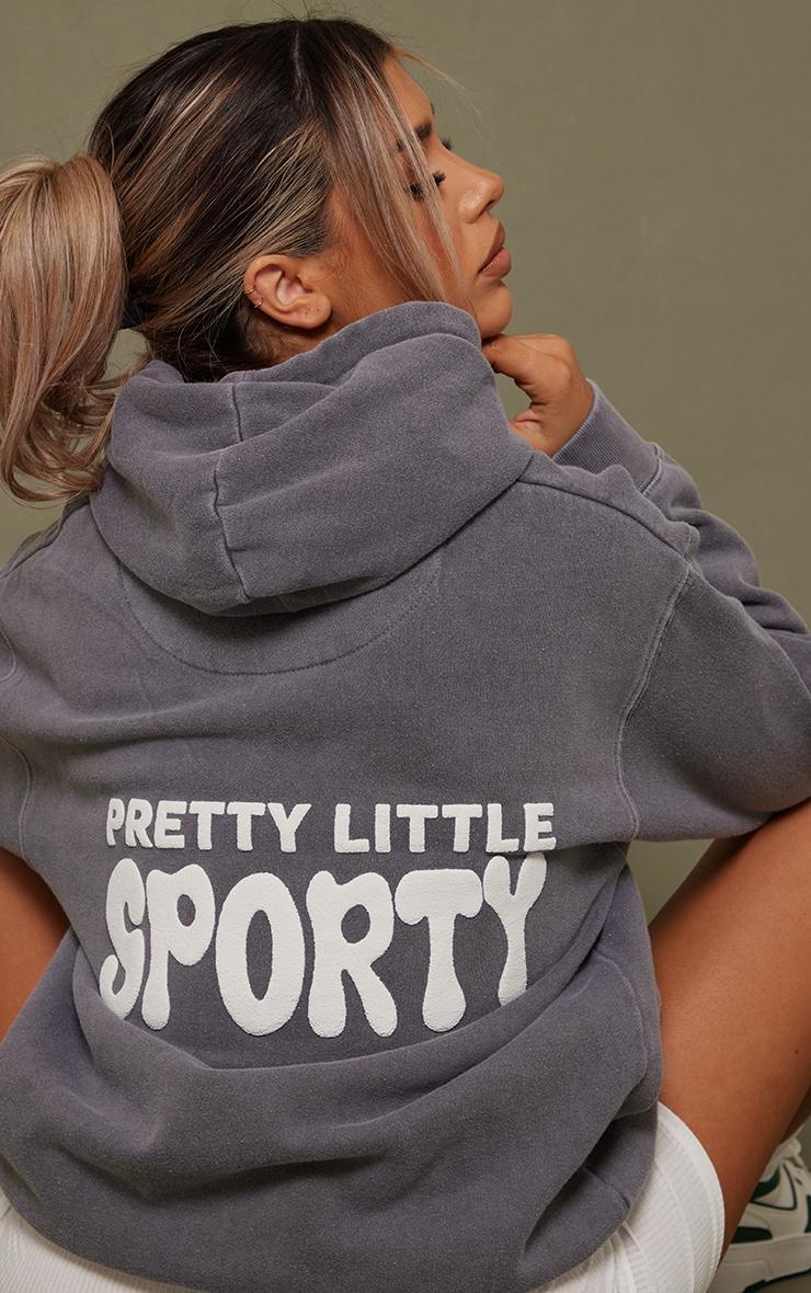 Charcoal Pretty Little Sporty Back Puff Print Hoodie Product Image