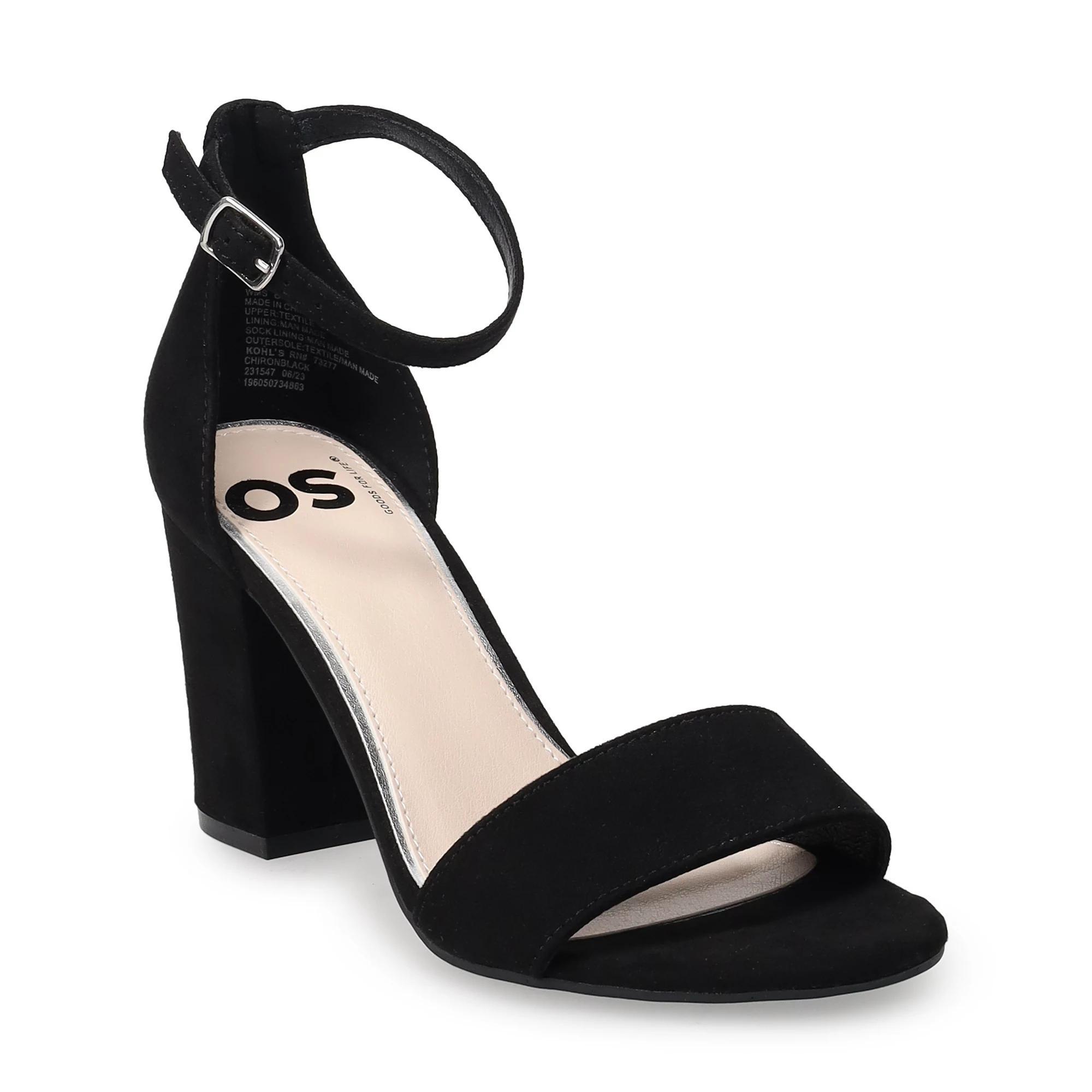 SO® Women's Heeled Dress Sandals, Size: 7.5, Black Product Image