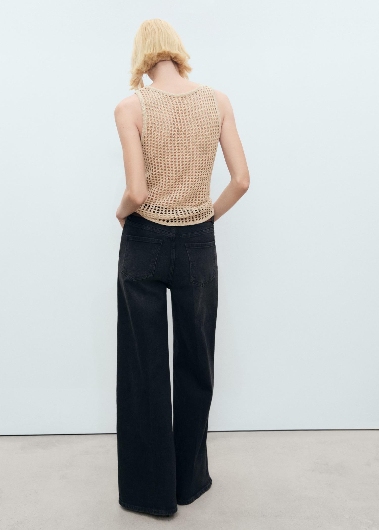 Floral-embroidered crochet top - Women | MANGO USA Product Image