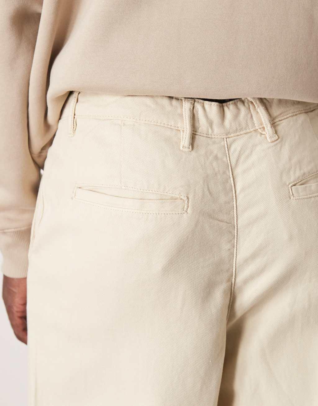 Selected Homme wide fit pleated pants in cream Product Image