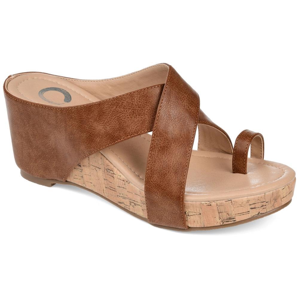 Journee Rayna Womens Wedge Sandals Blue Product Image