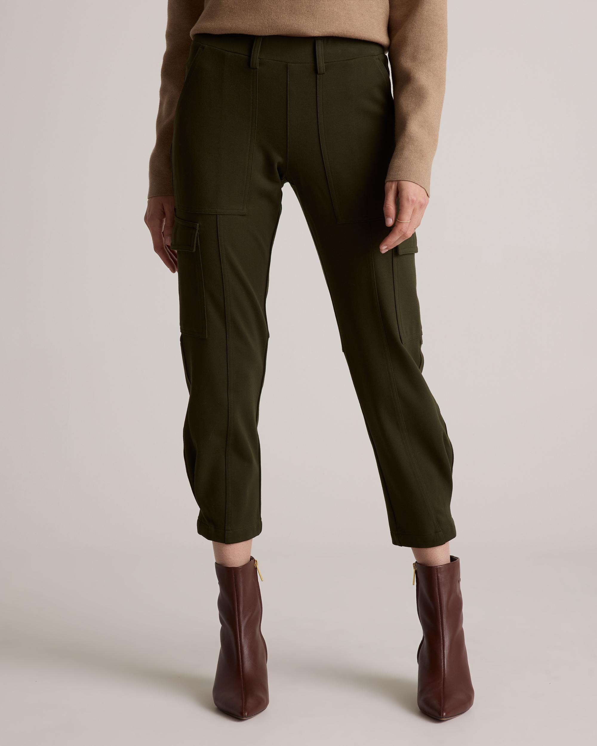 Quince | Women's Ultra-Stretch Ponte Tapered Cargo Pants Rayon Product Image