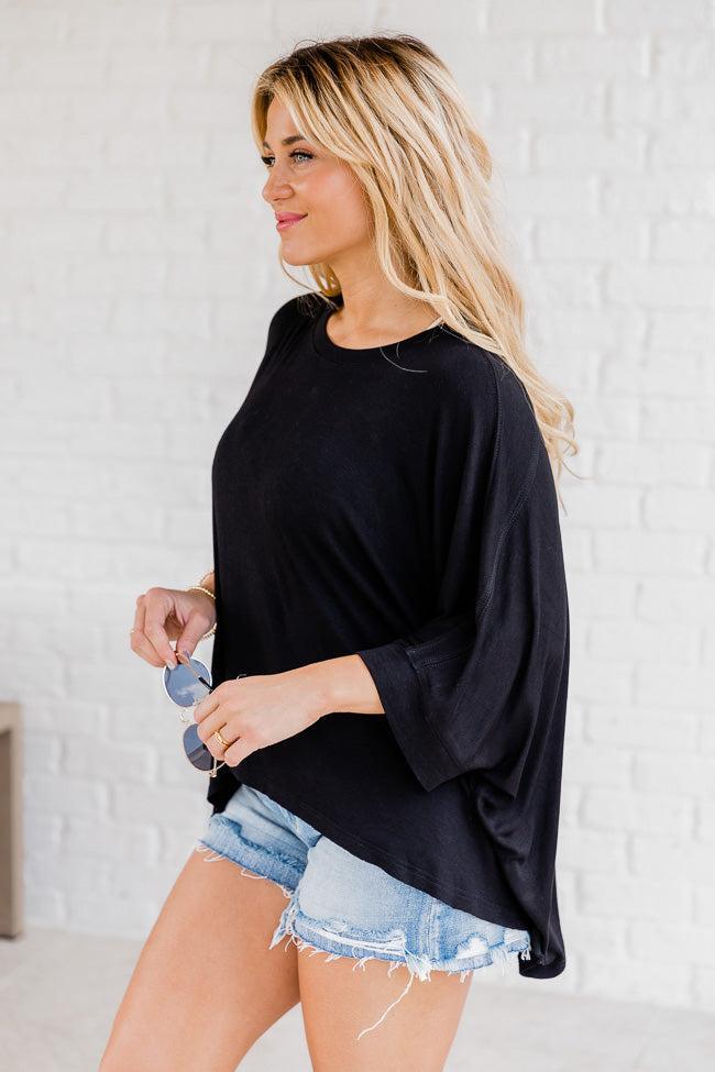In My Element Black Basic Flowy Tee SALE Product Image