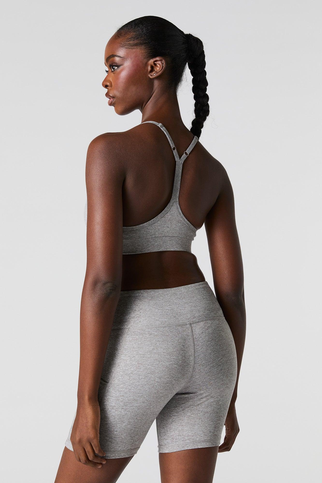 Solid Sports Bra with Built-In Bra Cups Female Product Image