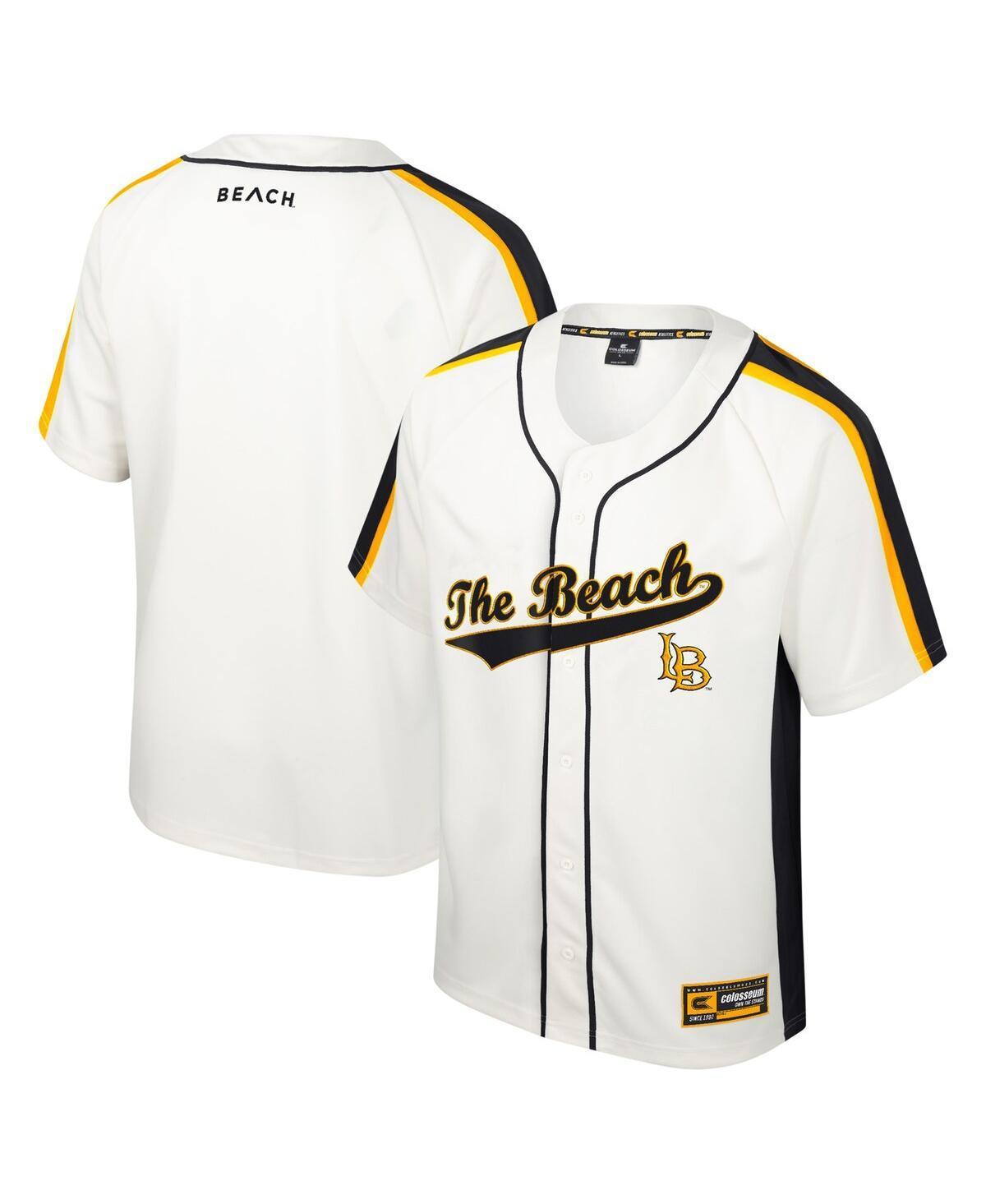 Mens Colosseum Cream Cal State Long Beach The Beach Ruth Button-Up Baseball Jersey Product Image