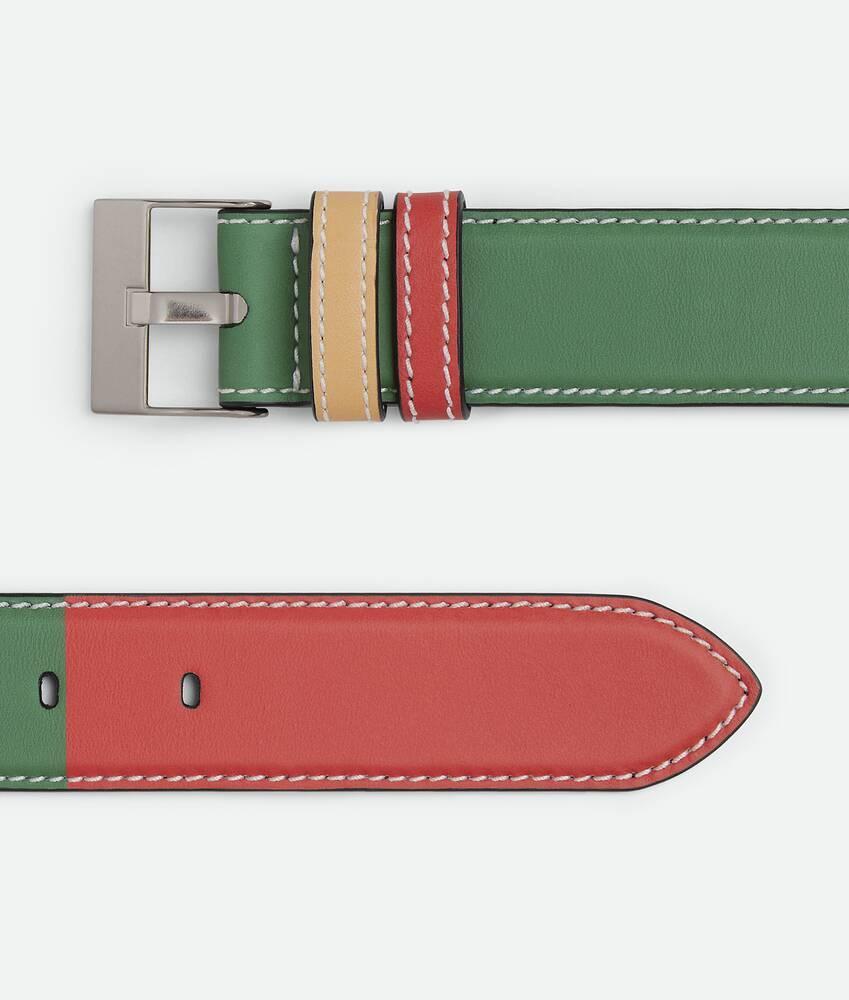 Men's Watch Buckle Belt in Rainbow/white Product Image