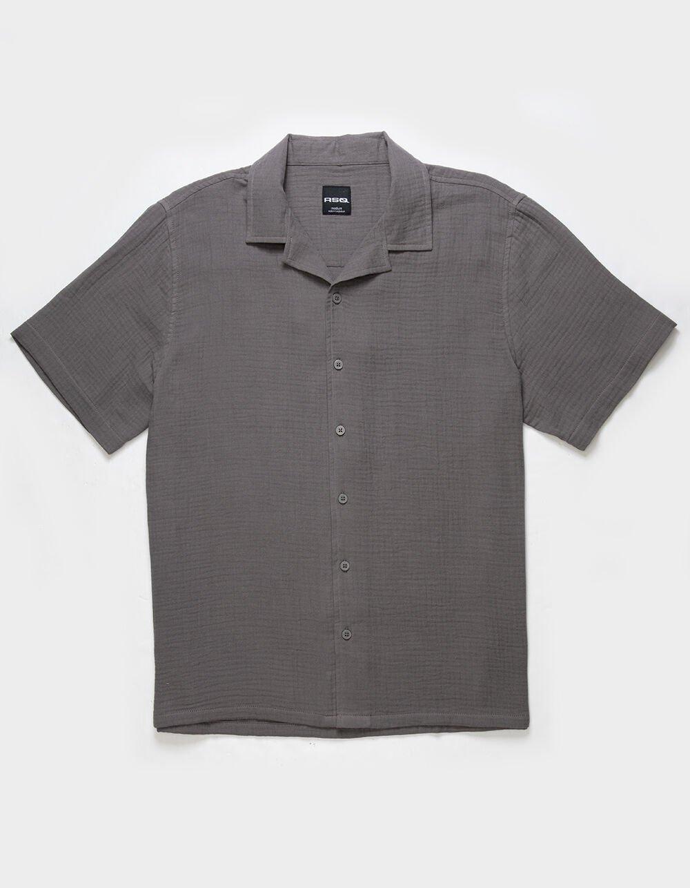 RSQ Mens Gauze Camp Shirt - DARK GRAY Product Image