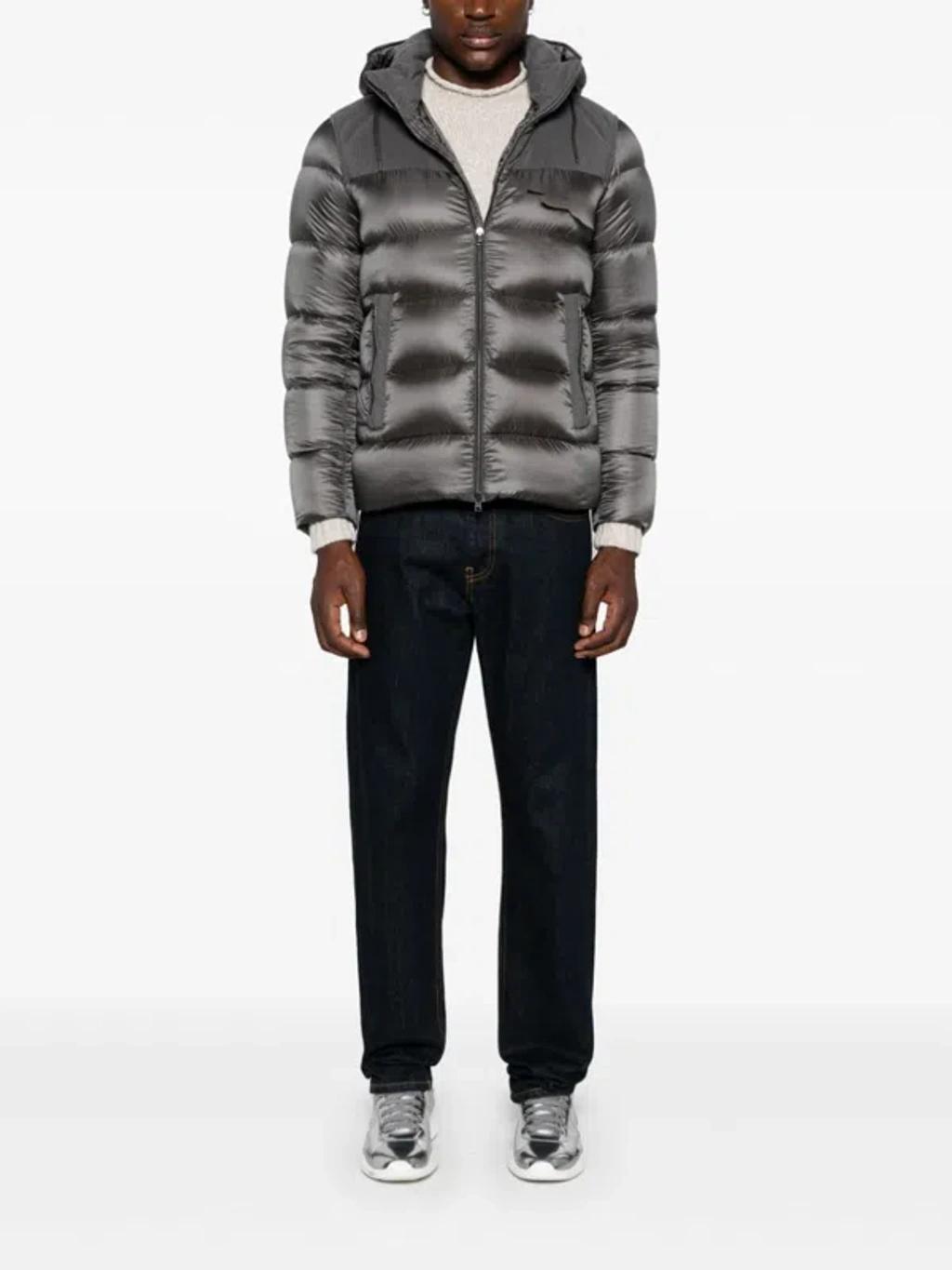 HERNO Courduroy-panels Jacket In Grey Product Image