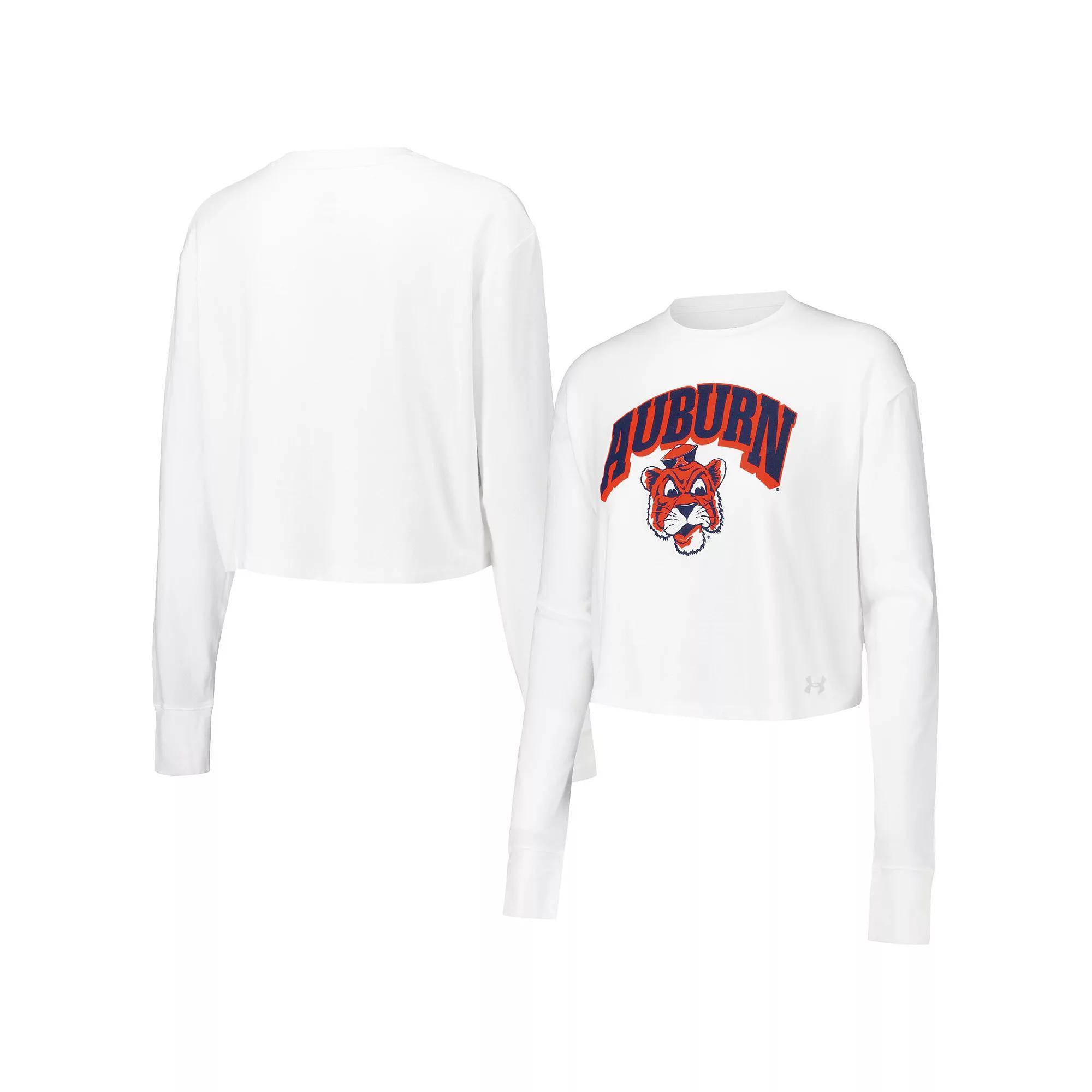 Womens Under Armour Auburn Tigers Inline All Day Tri-Blend Cropped Long Sleeve T-Shirt Product Image