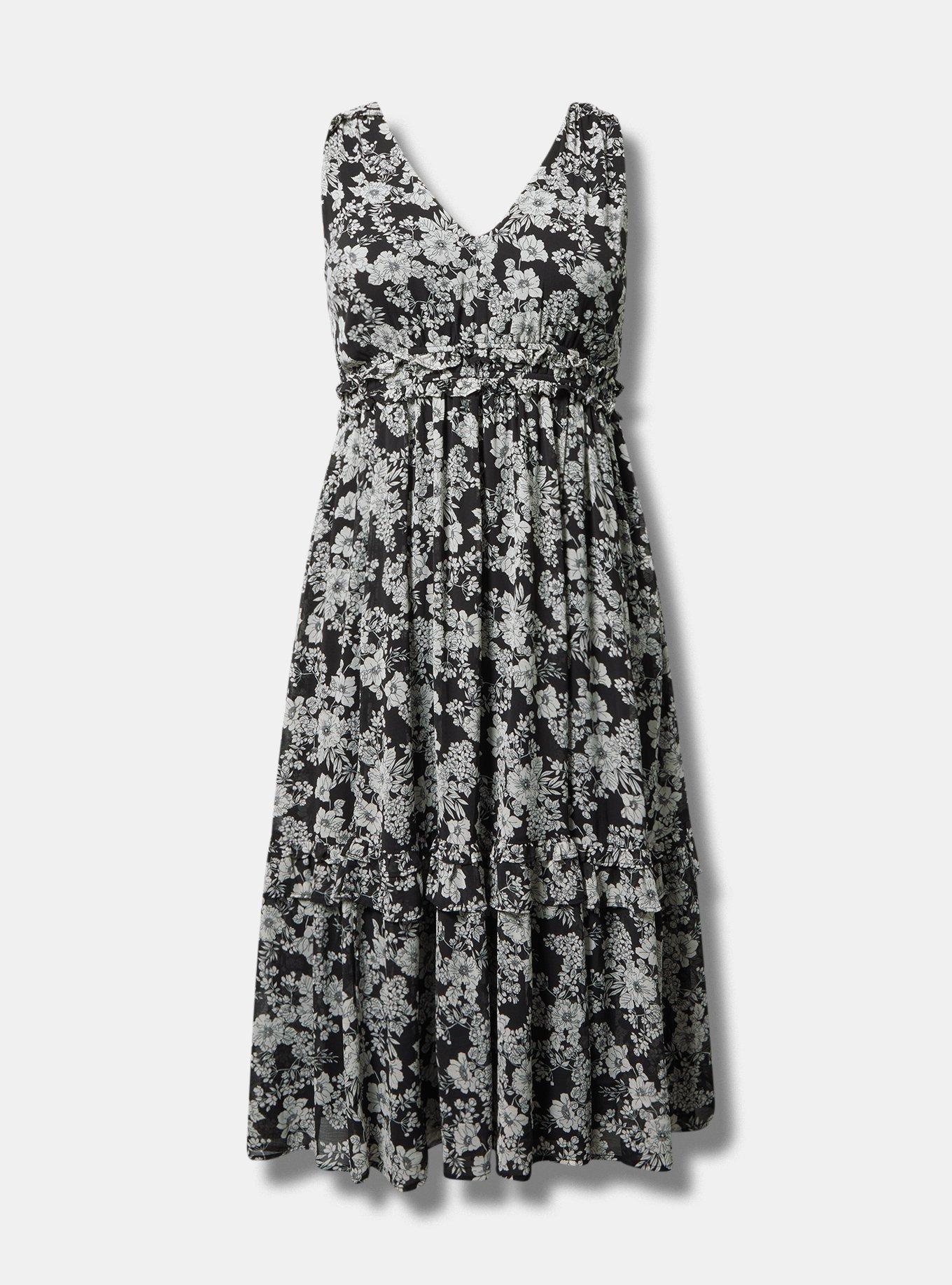 Midi V-Neck Ruffle Dress Product Image