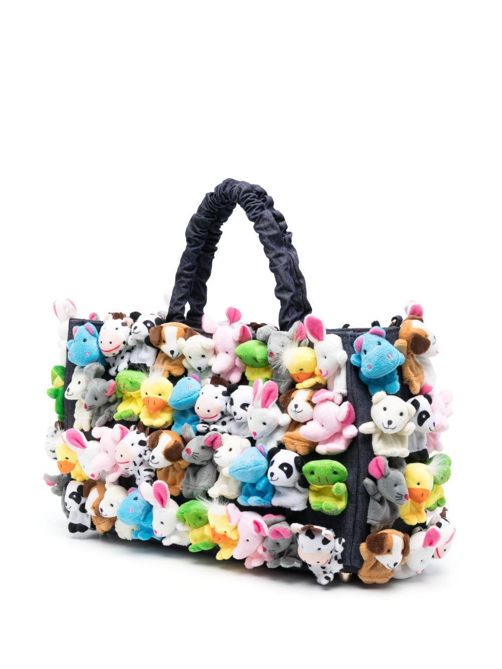 Large Toys-appliqué cotton tote bag Product Image