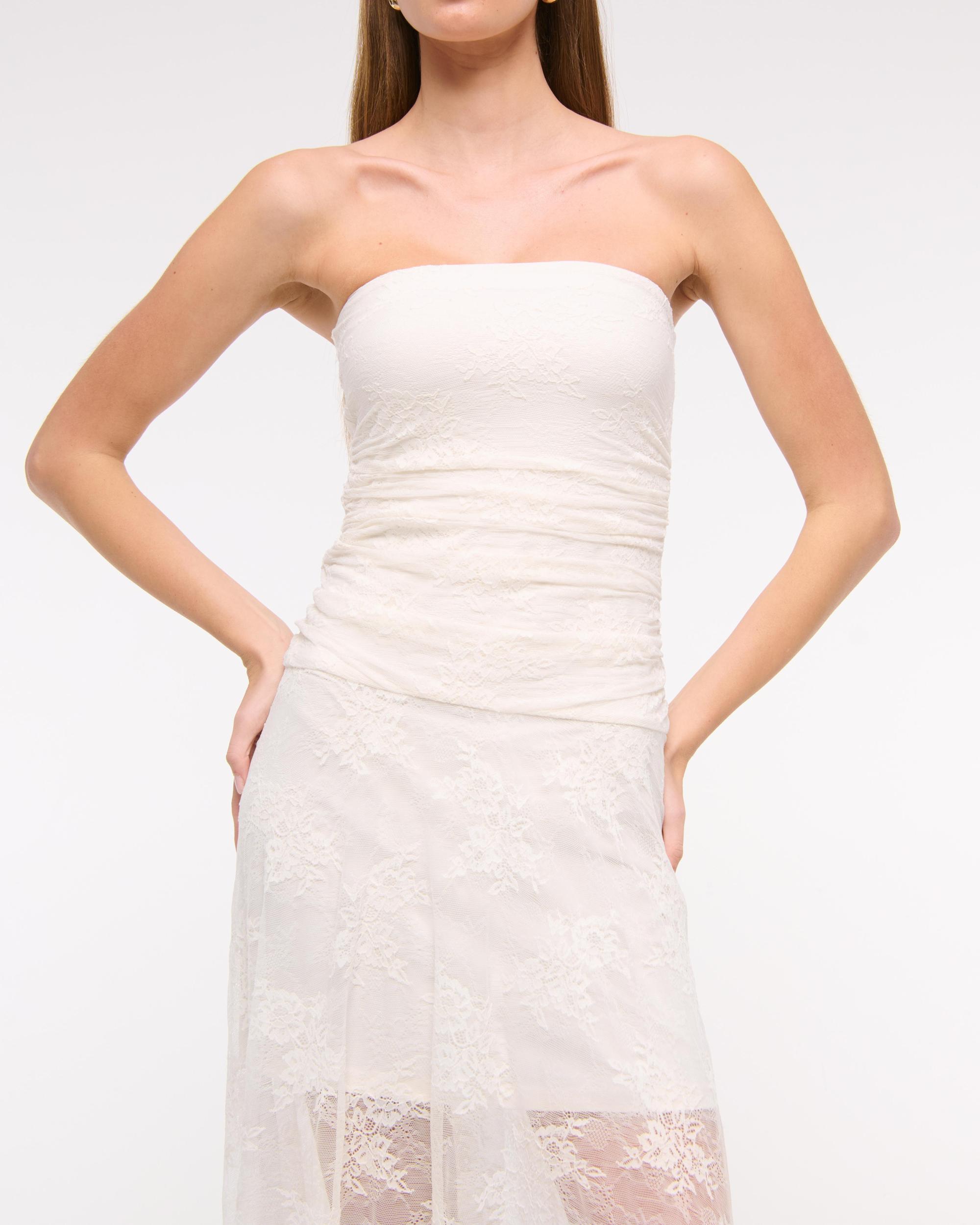 Strapless Lace Midi Dress Product Image