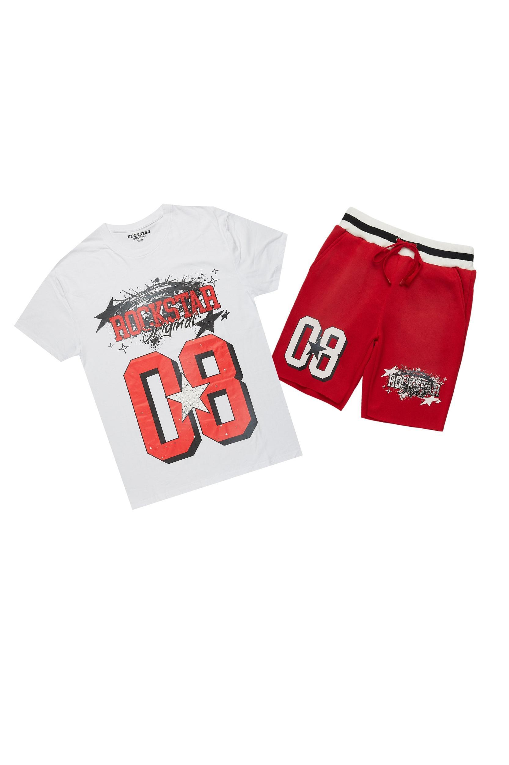 Carolina White/Red T-Shirt Short Set Female Product Image