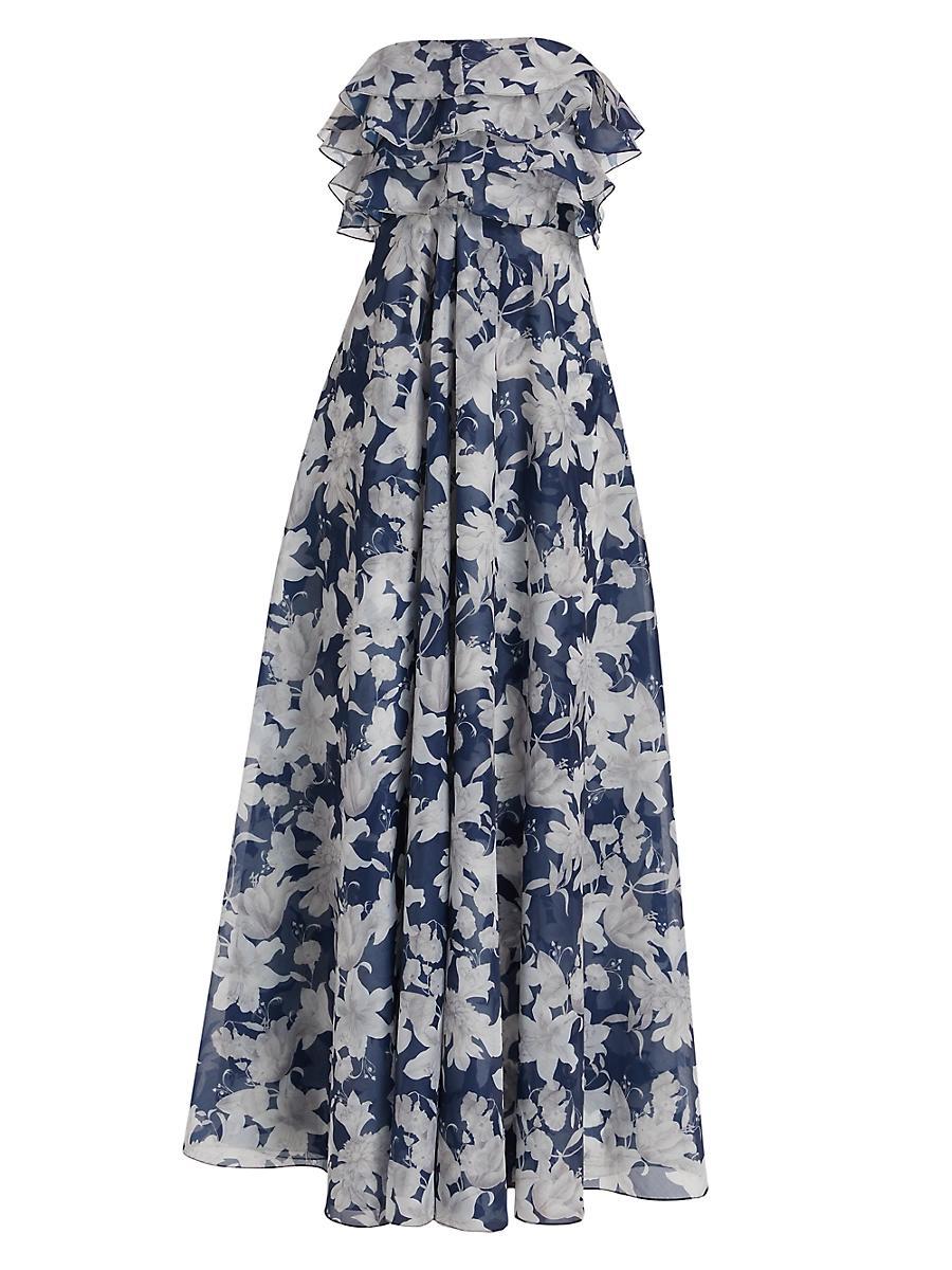 Womens Frivolla Floral Strapless Gown Product Image