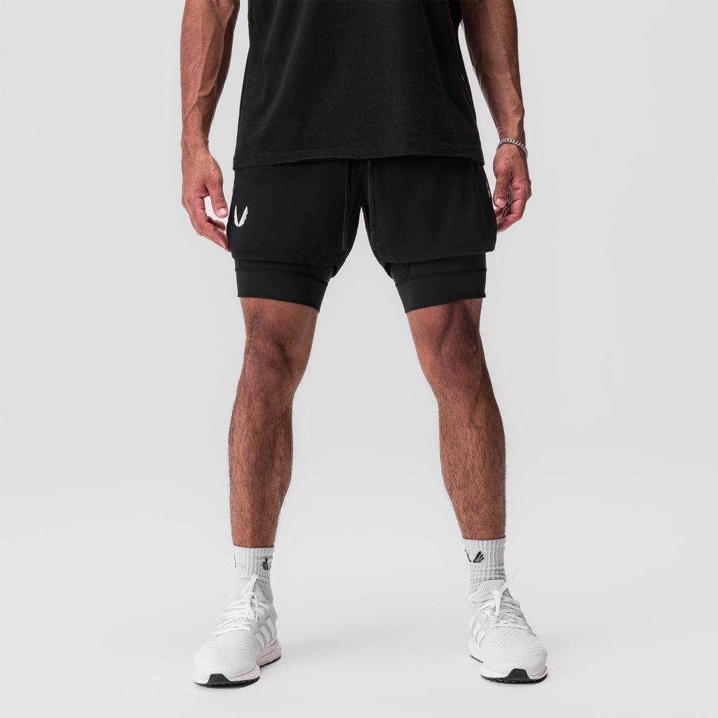 0865. Tetra-Lite® 5" Liner Short - Black/Black/ White "Wings" Product Image