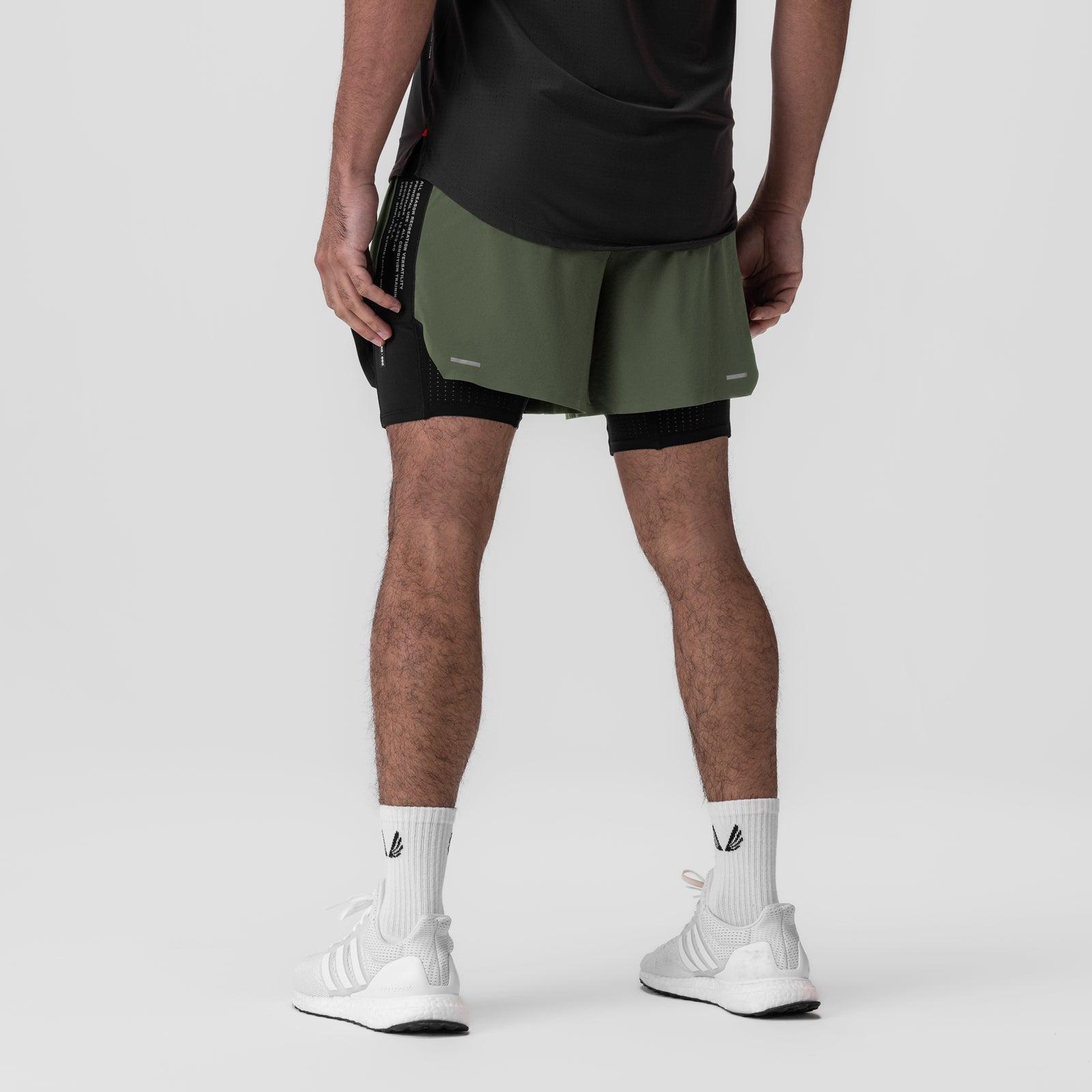 0953. Aerotex™ Hybrid Liner Short - Olive/Black Male Product Image