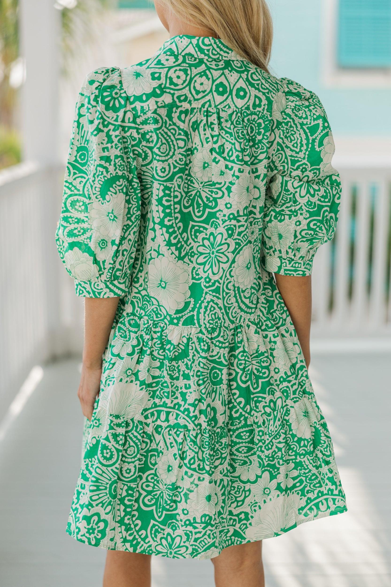 Find Your Way Green Floral Dress Female Product Image