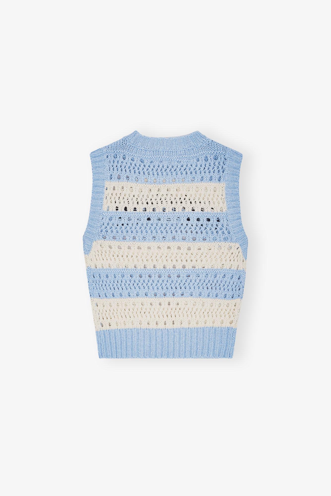 Light Blue Striped Vest Product Image