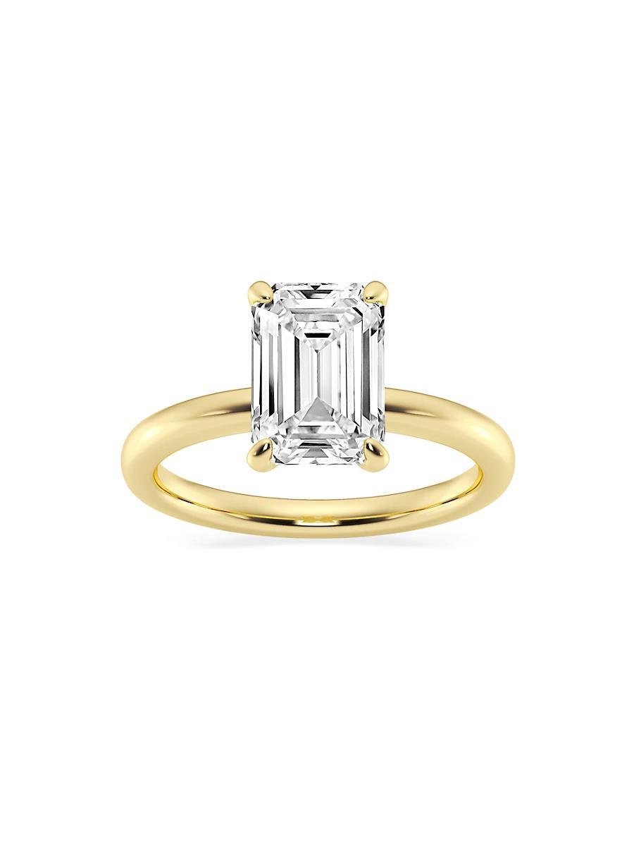 Womens 14K Yellow Gold & Emerald-Cut Lab-Grown Diamond Solitaire Ring/0.50-5.00 TCW Product Image