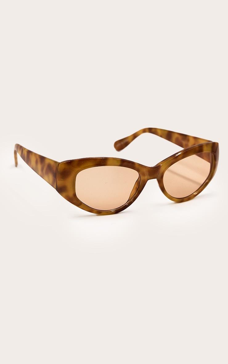 Honey Tortoiseshell Chunky Cat Eye Gold Sunglasses Product Image