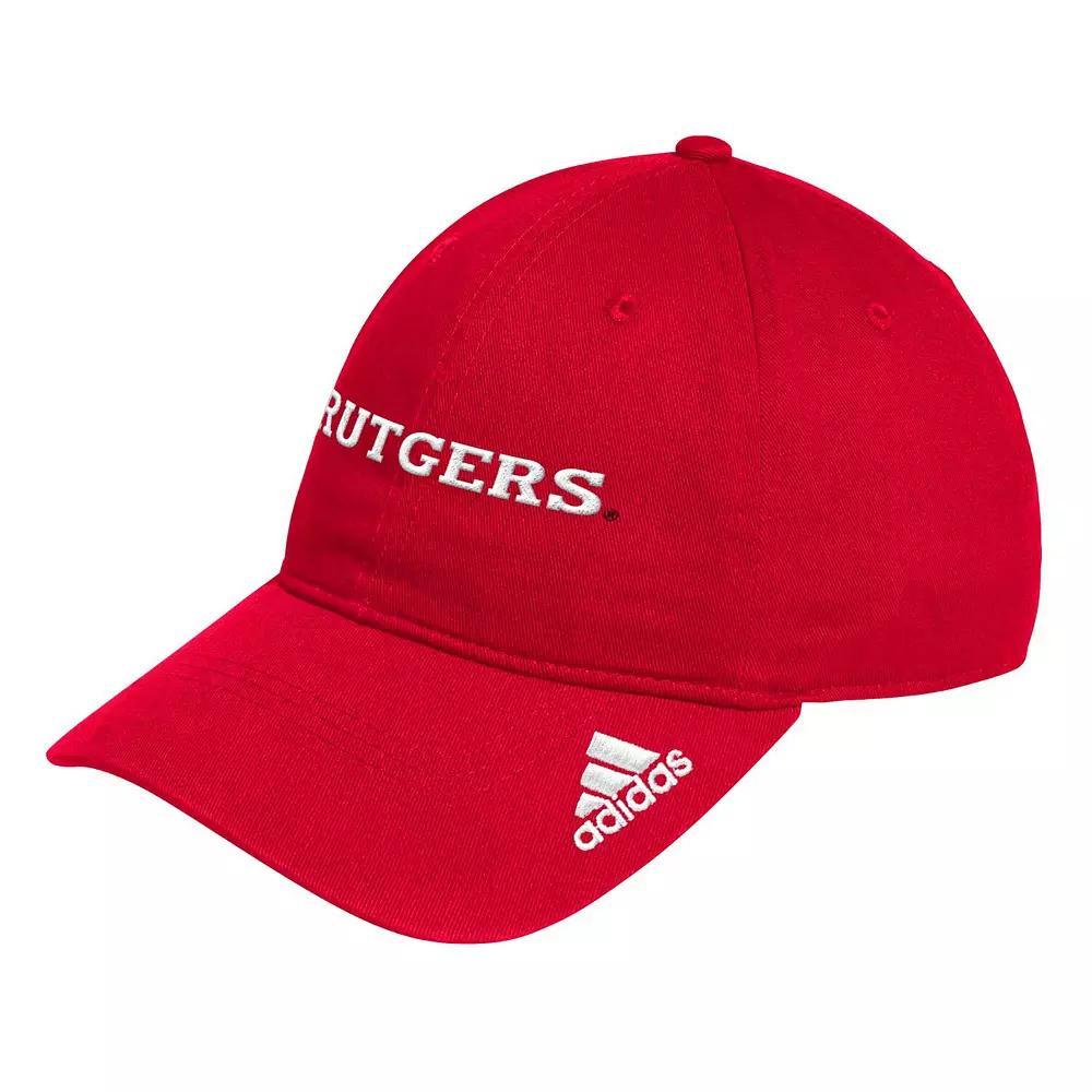 Men's adidas Scarlet Rutgers Scarlet Knights Locker Room Wordmark Slouch Adjustable Hat, Red Product Image