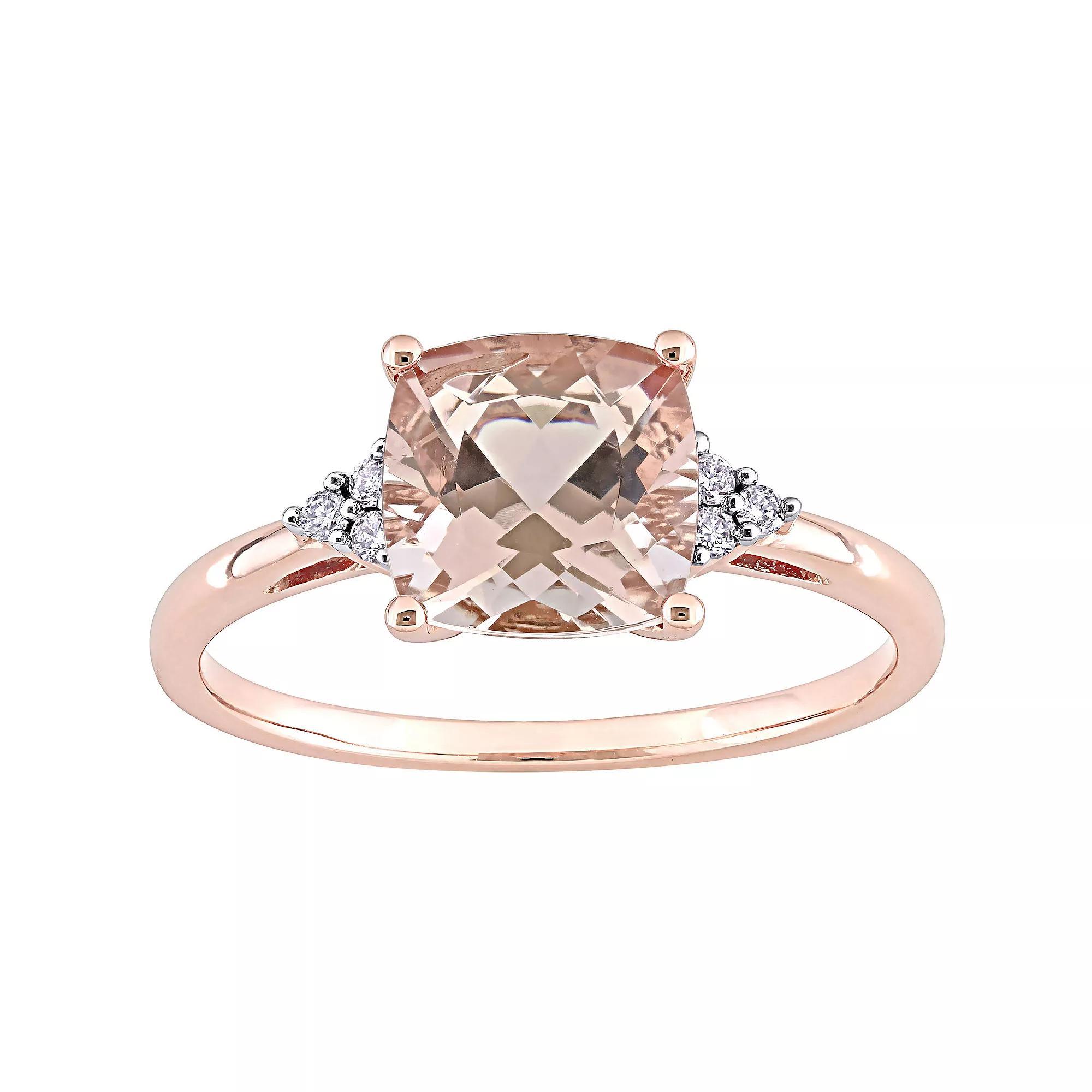 Stella Grace 14k Rose Gold Morganite & Diamond Accent Engagement Ring, Womens Product Image